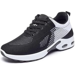 Padgene Mens Size 11 Black White Lace Up Air Cushioned Running Athletic Shoes